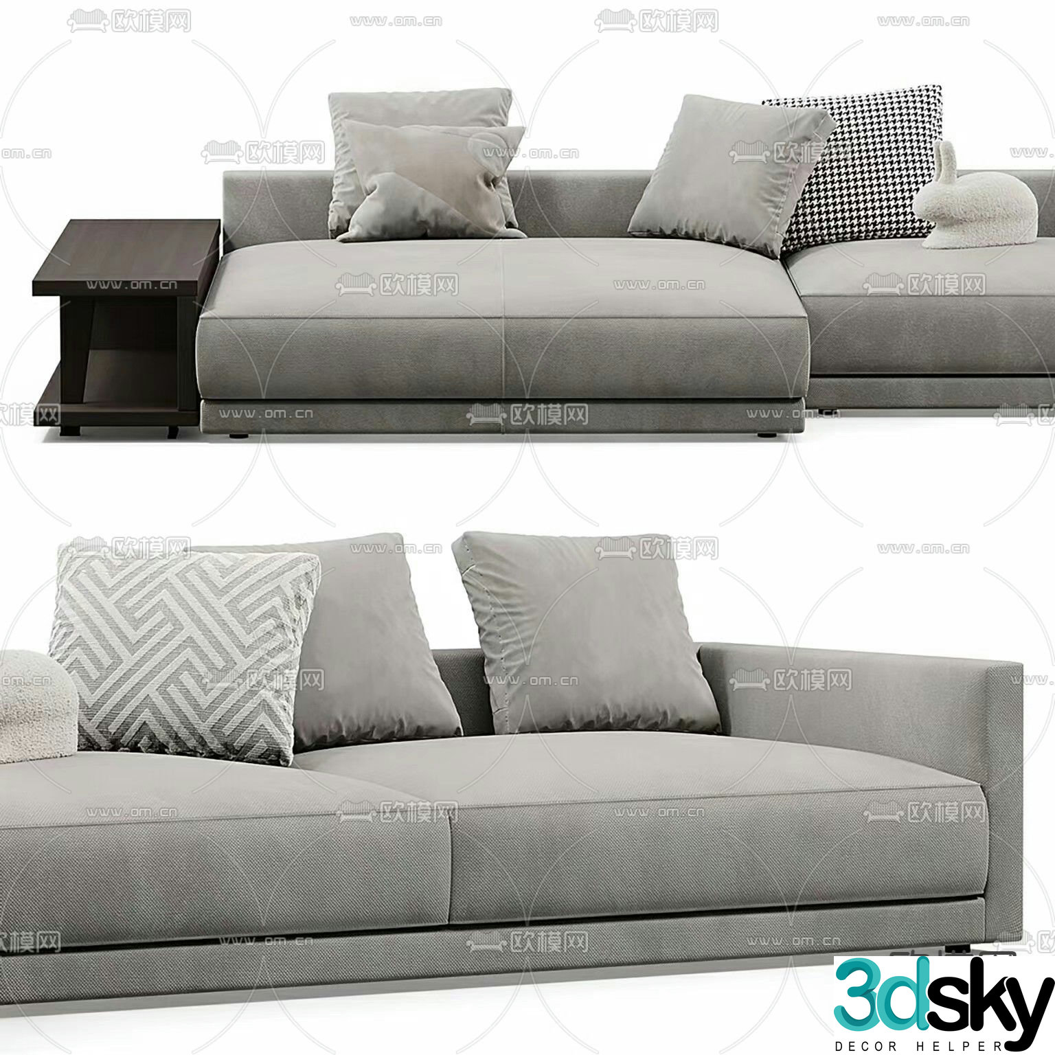 Modern multi-seater sofa 3d model