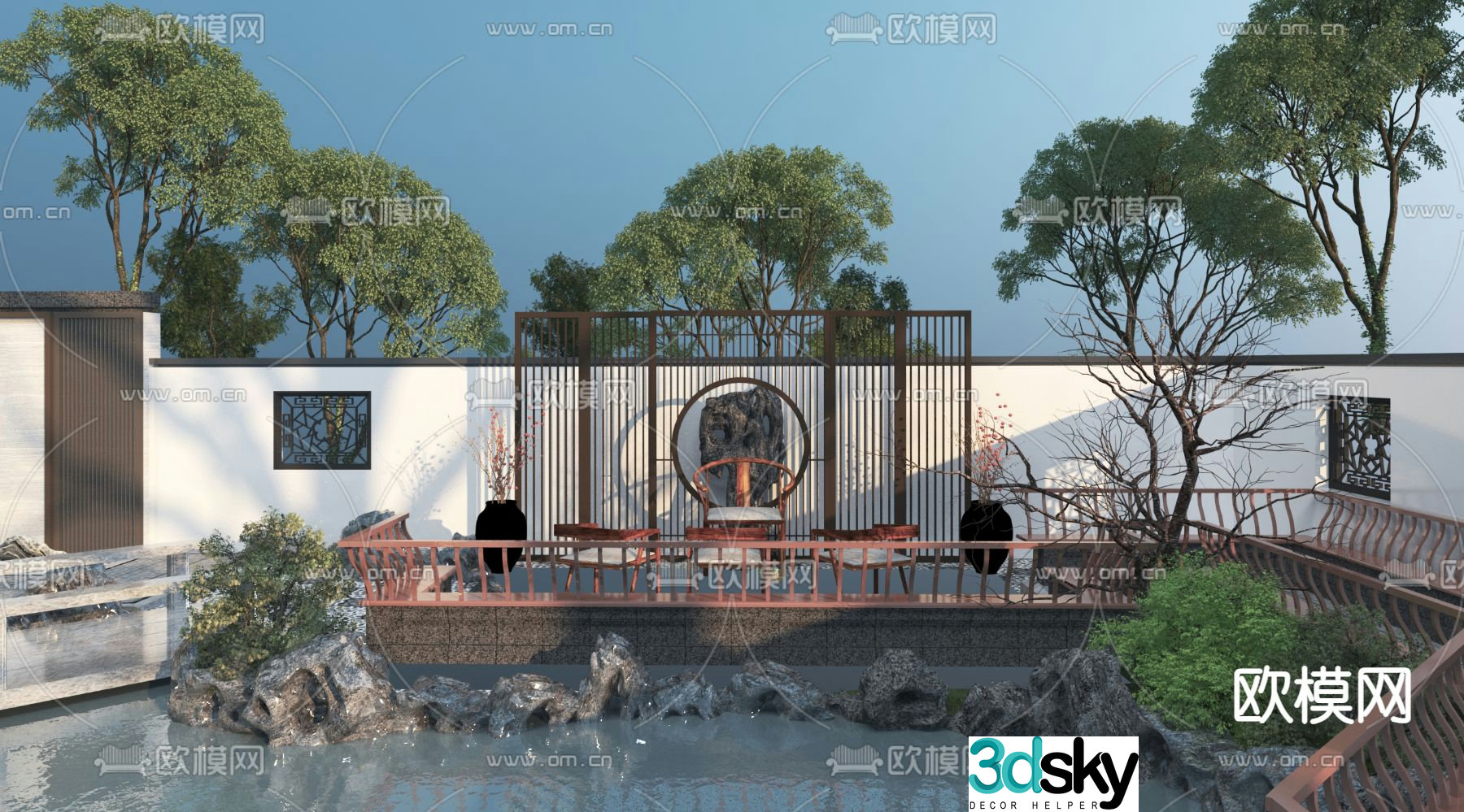 garden landscape park landscape 3d model