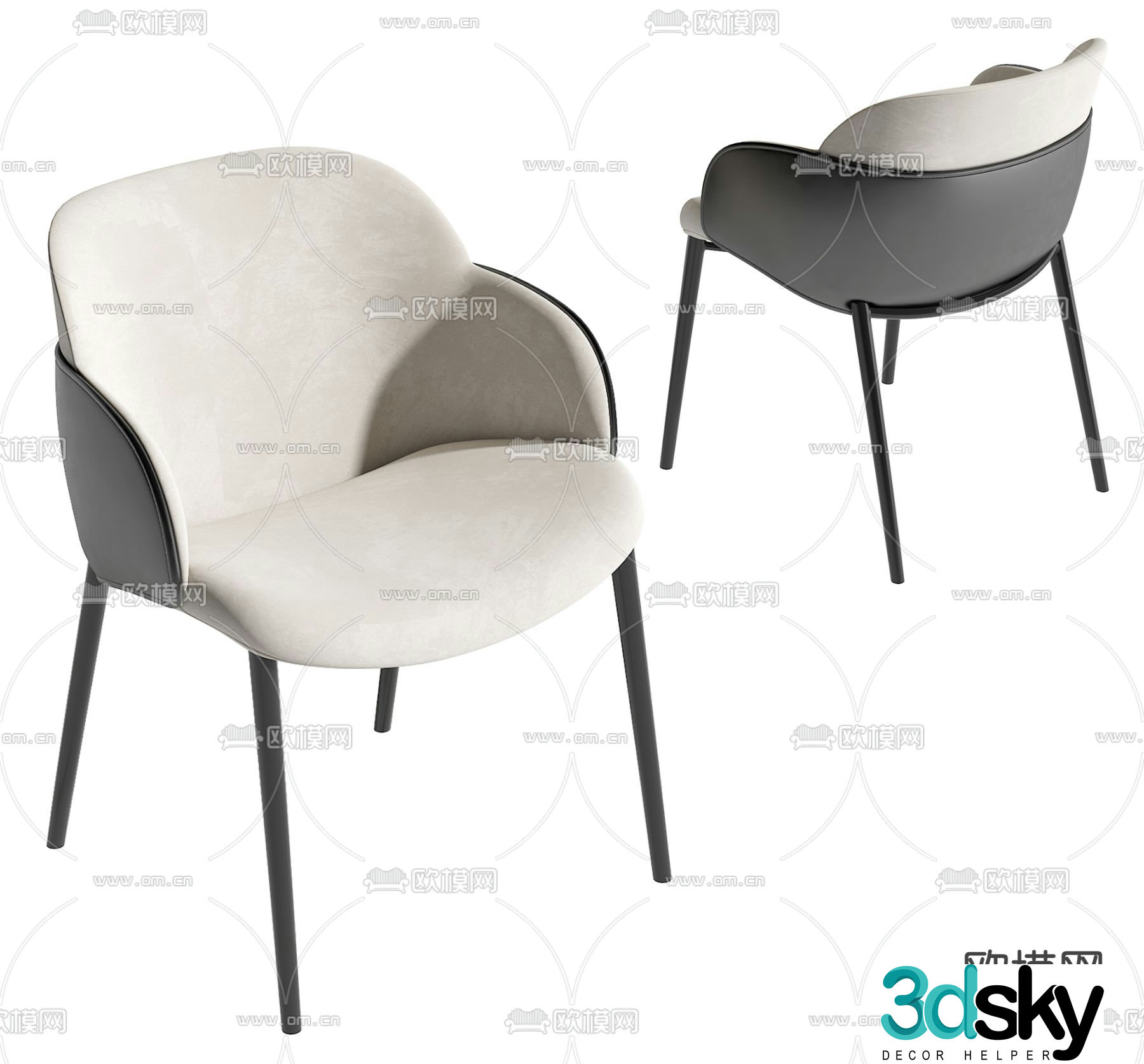 Modern single chair 3d model