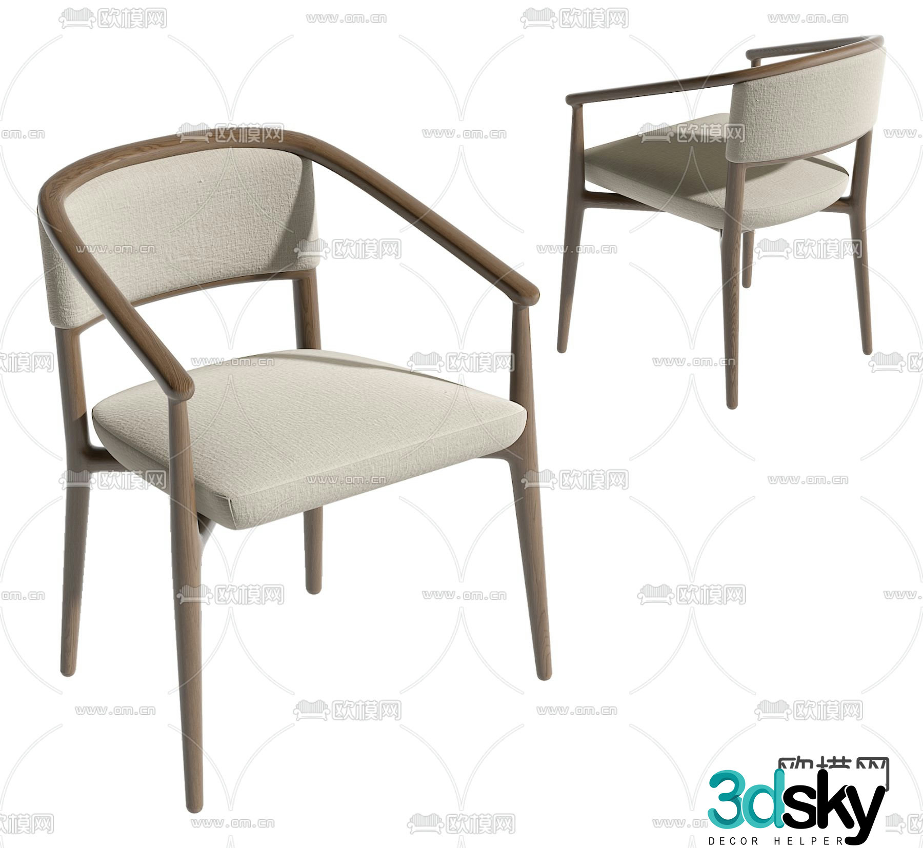Modern single chair 3d model