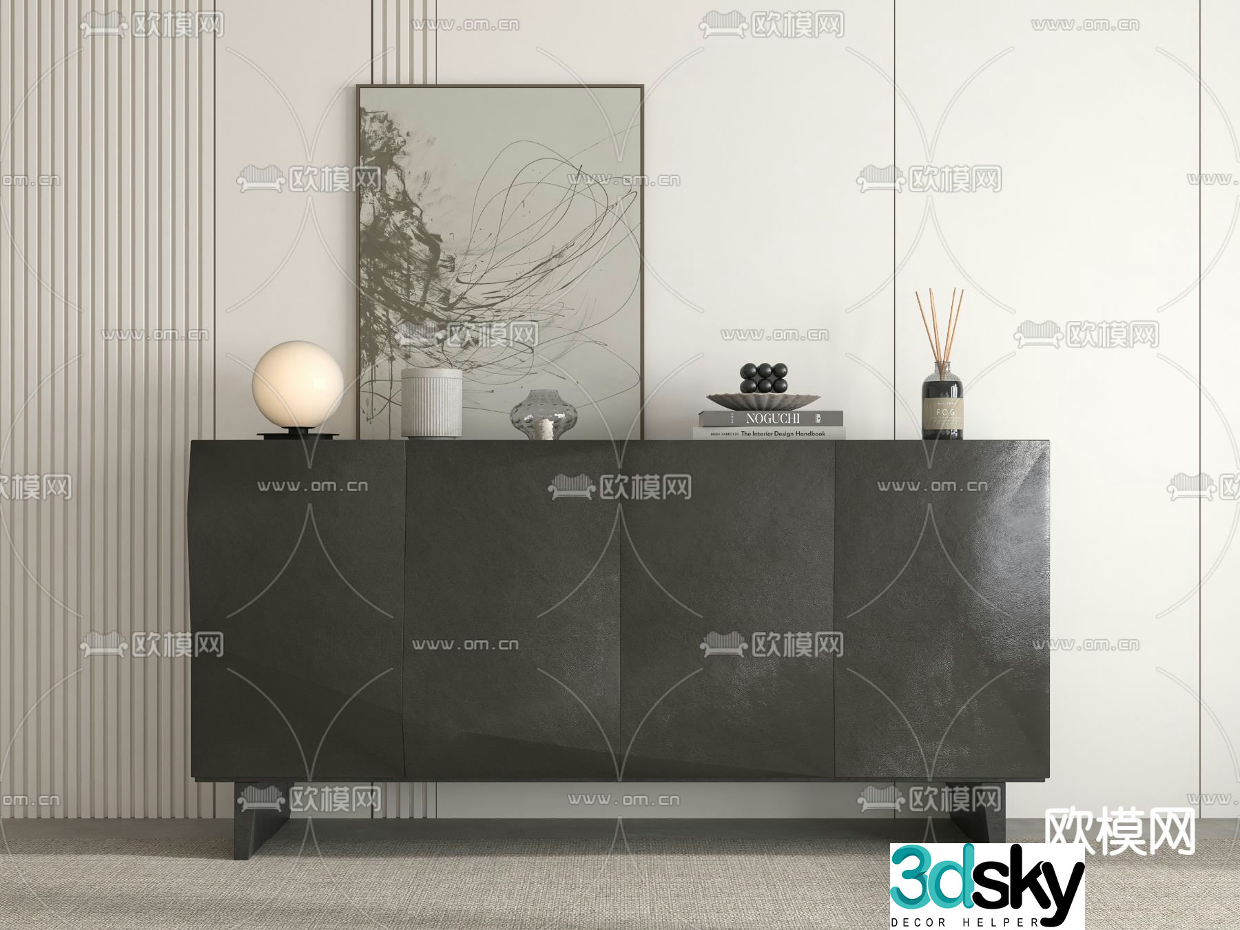 Modern porch cabinet side cabinet 3D model