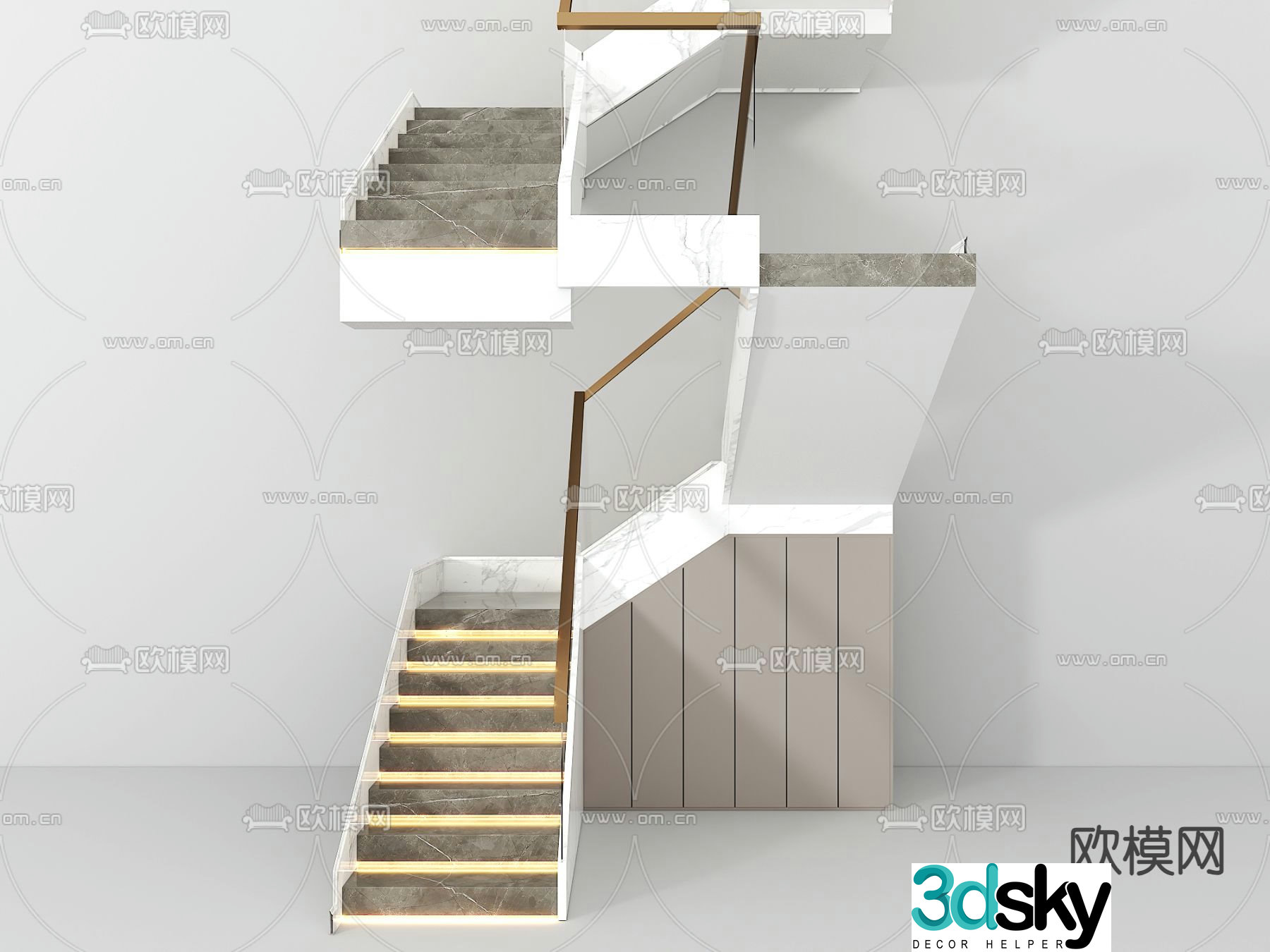 Corner staircase 3d model