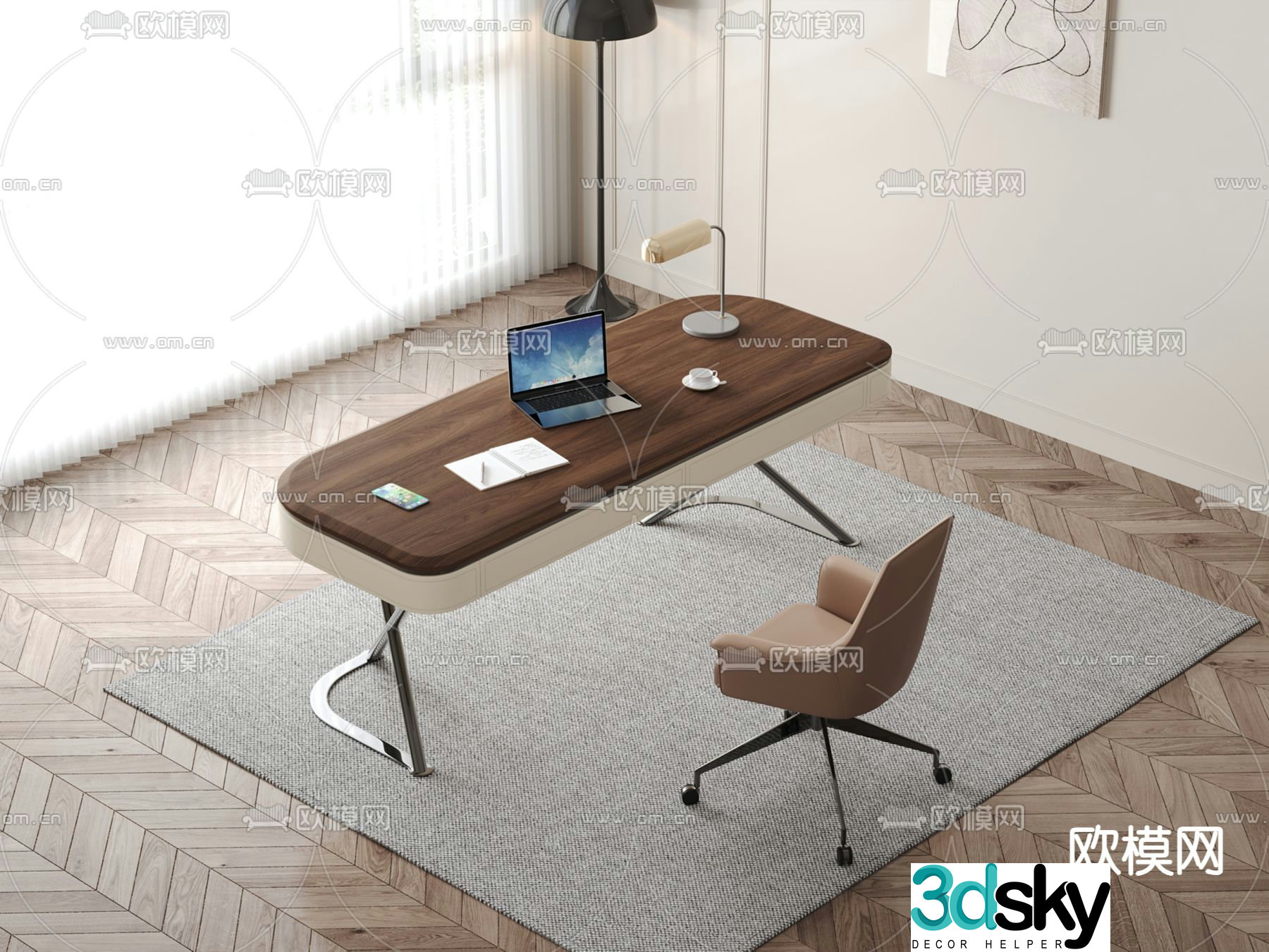 Modern desk 3d model