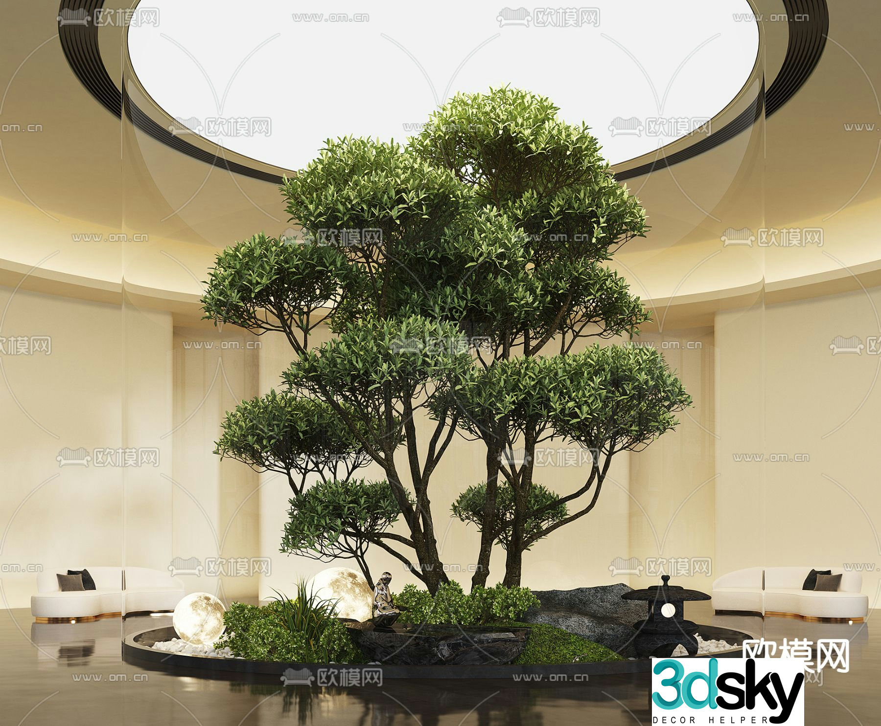 Indoor landscape plant landscaping 3d model