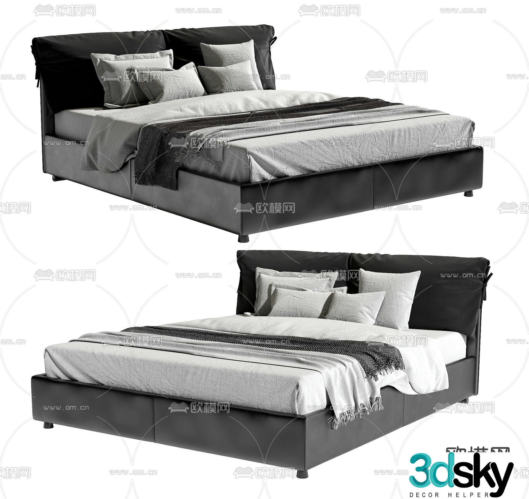 Ditre Italia double bed 3d model