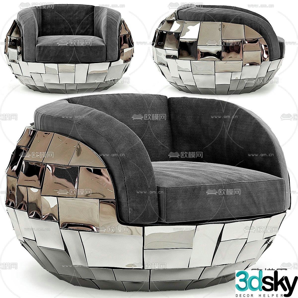 Modern casual sofa single sofa creative sofa 3d model