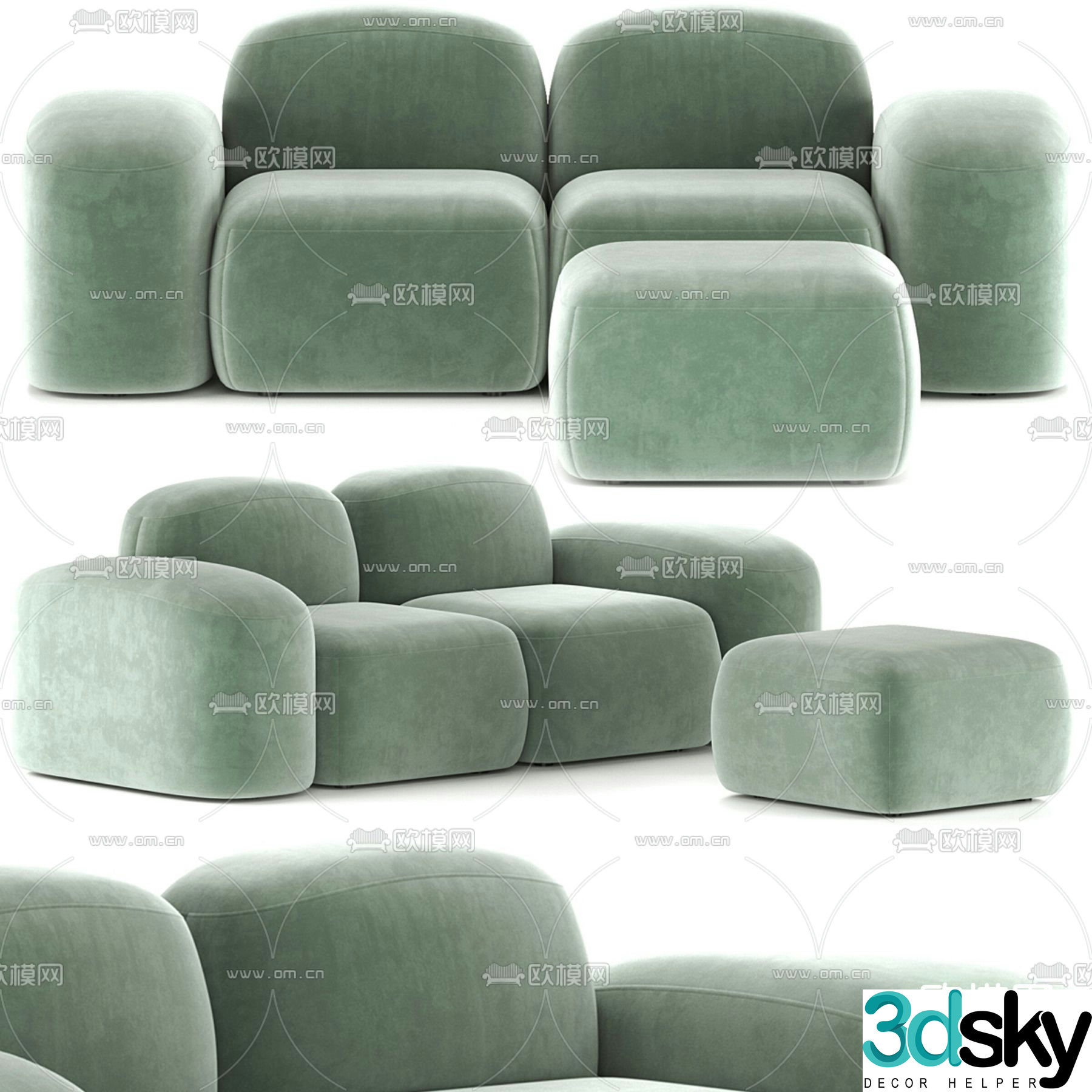 Modern love sofa 3d model