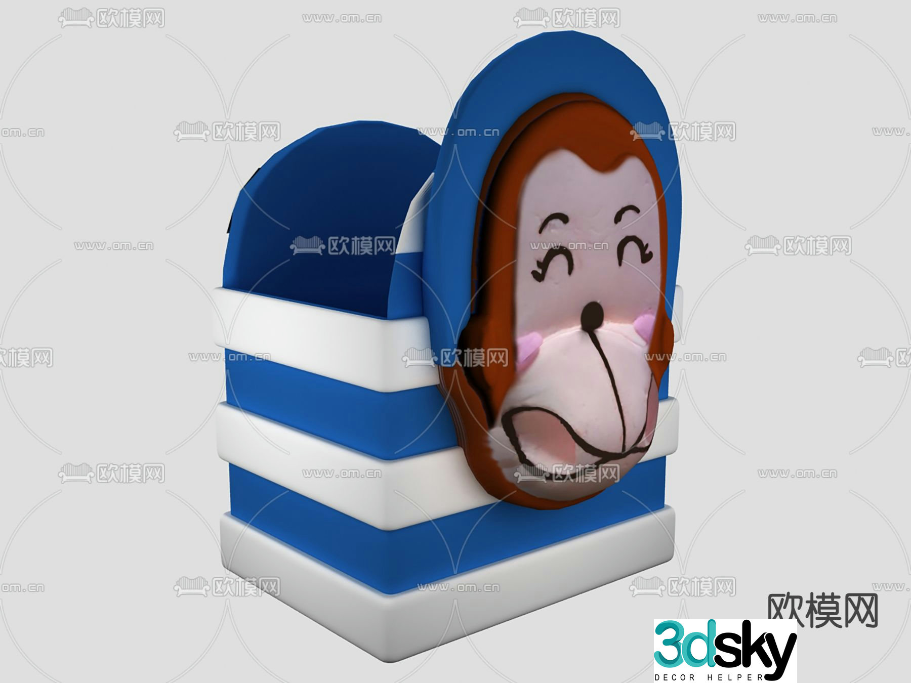 Cartoon character pen holder storage pen holder 3d model