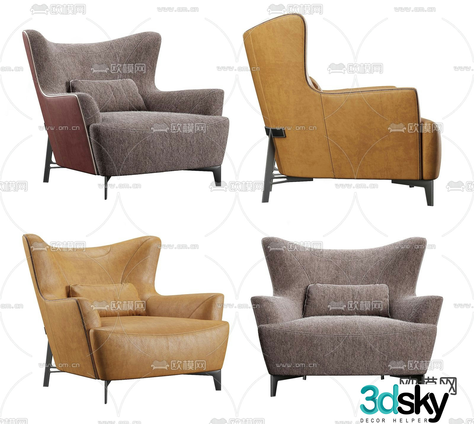 Modern single sofa 3d model