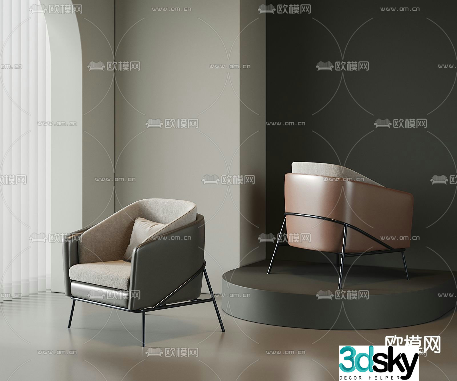 Modern lounge chair 3d model