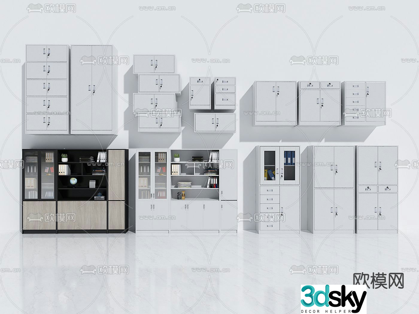 Modern company filing cabinet filing cabinet 3d model