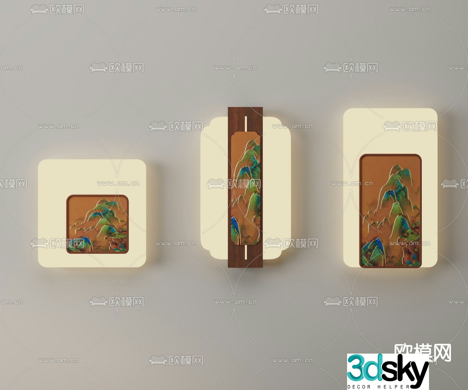New Chinese style wall lamp Metal wall lamp Decorative wall lamp 3D model