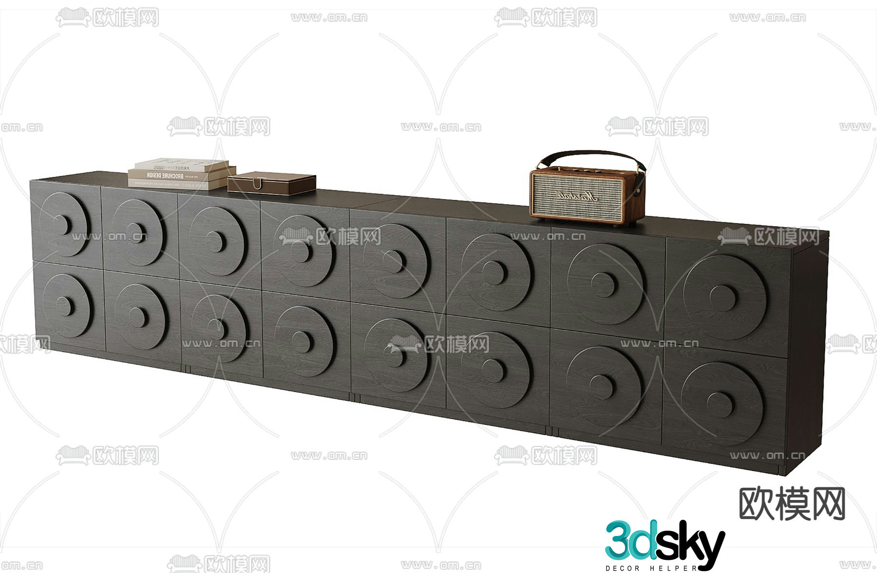 Modern chest of drawers low cabinet 3d model