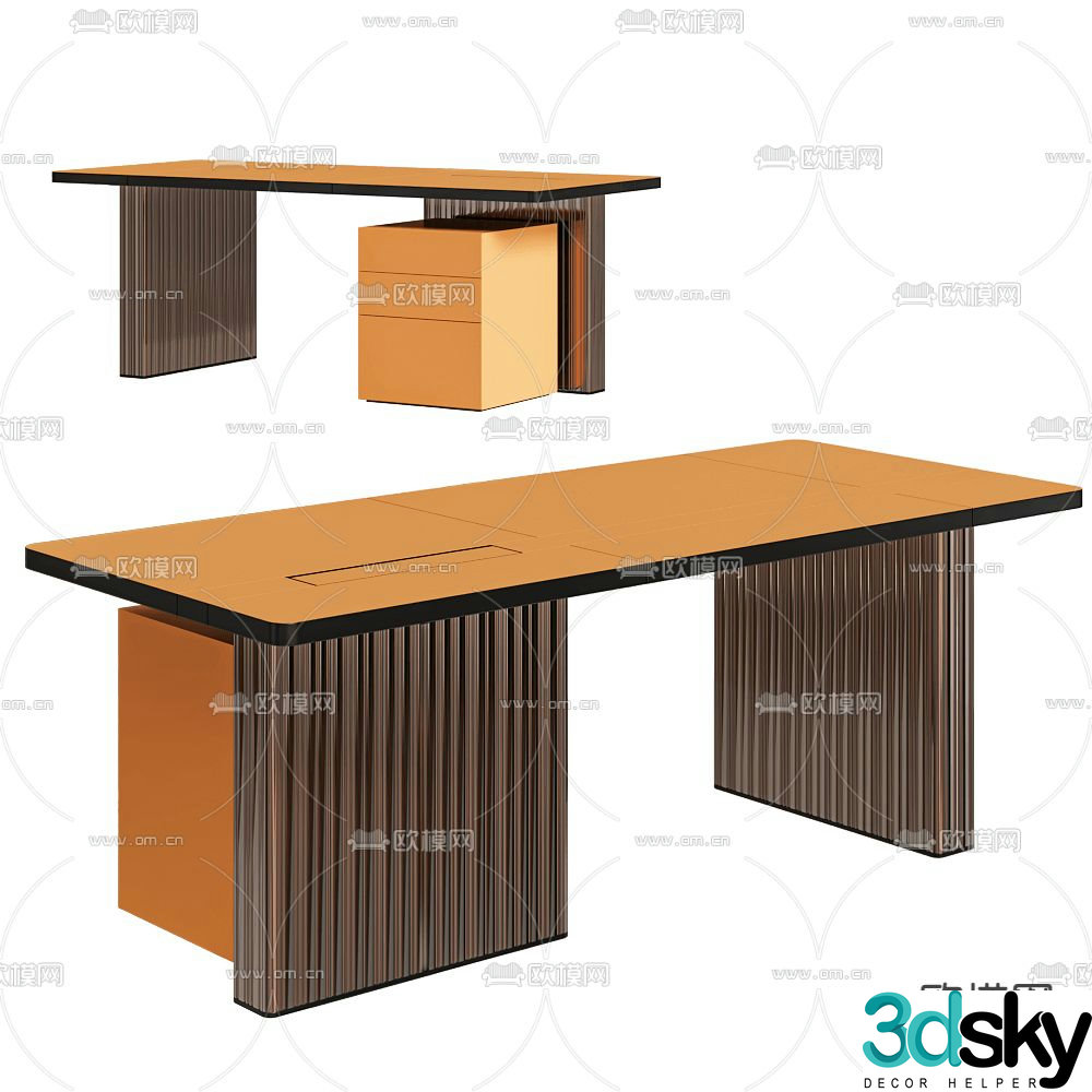 Paolo Castelli desk desk desk post 3d model