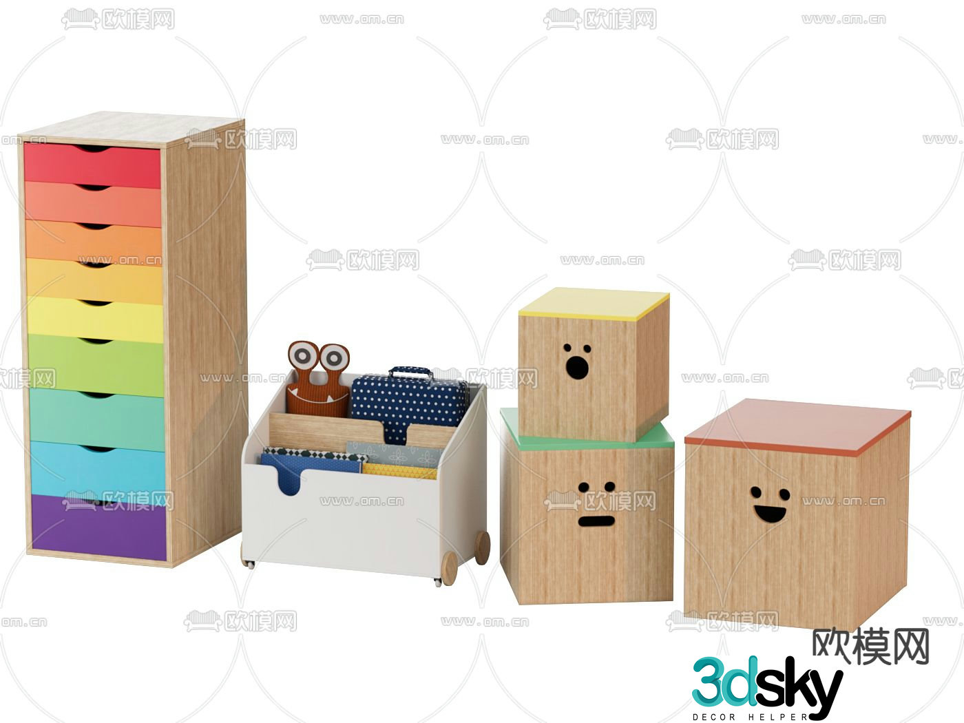 Children’s locker storage box 3d model