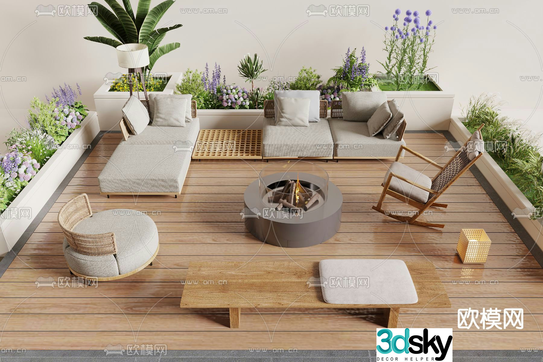 Outdoor sofa patio sofa 3d model