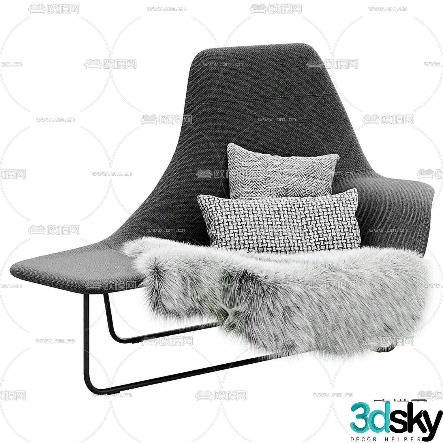 Modern chaise longue 3d model