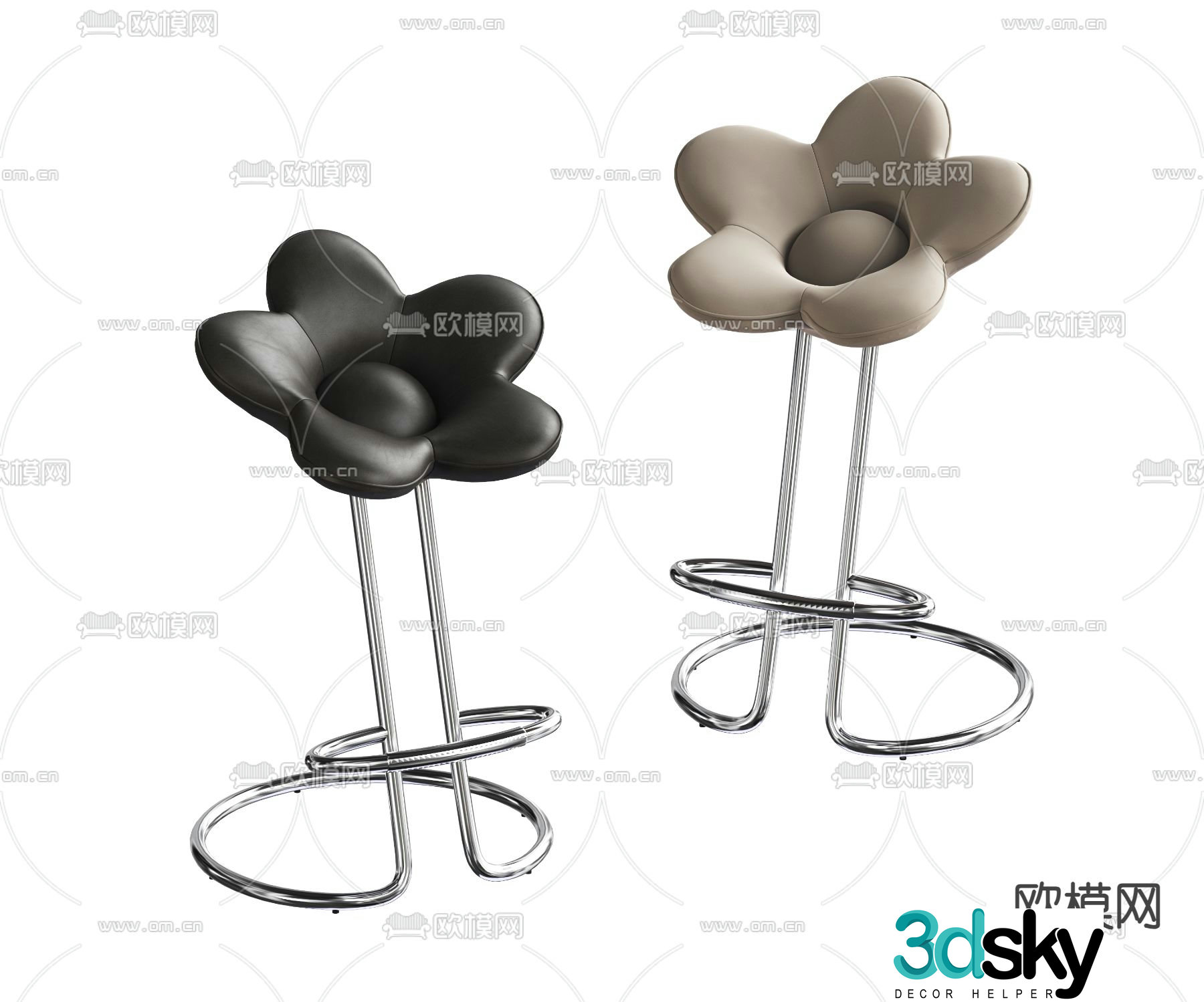 Petal Bar Stool Bar Stool High Stool 3D Model