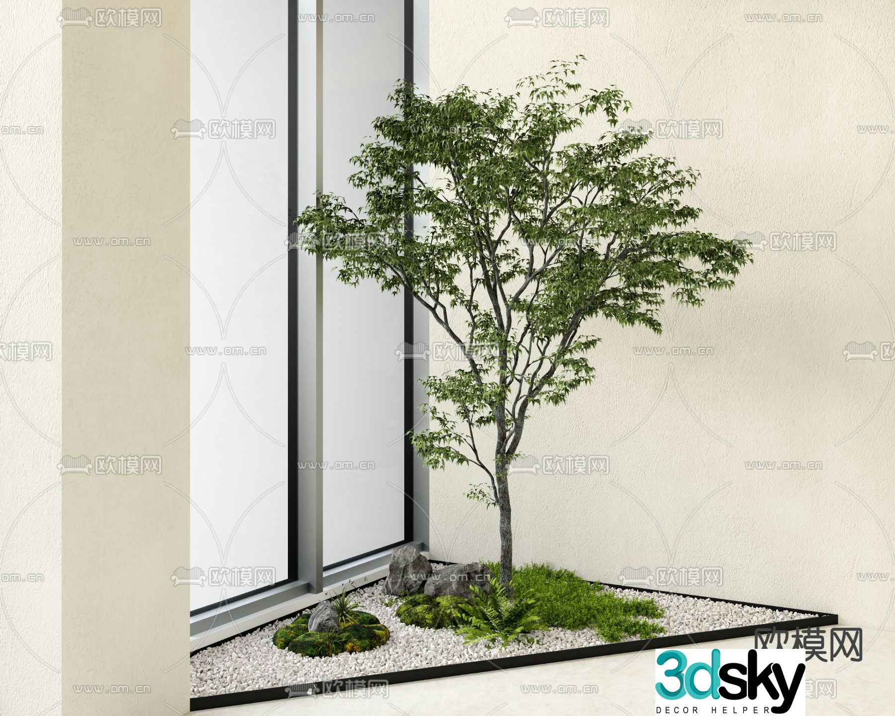 Landscape sketch green plant 3d model