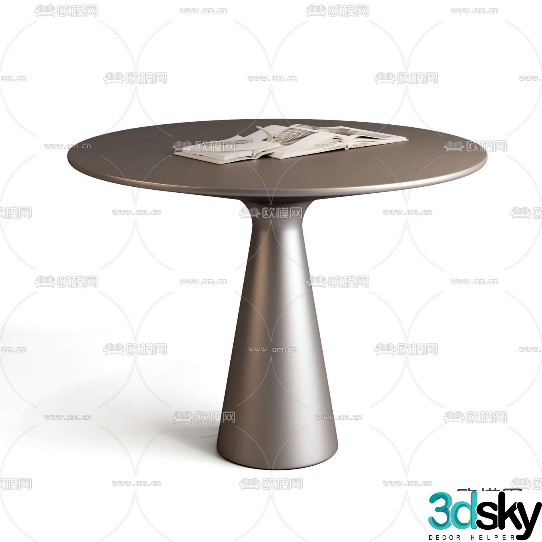 Modern negotiation table round table dining table 3d model