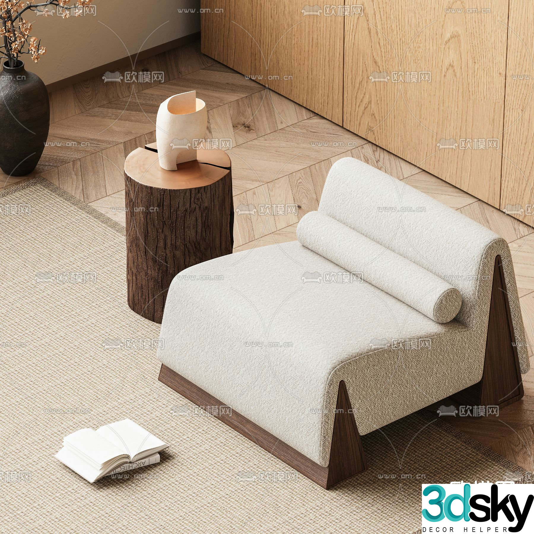 Medieval style sofa chair leisure chair 3d model