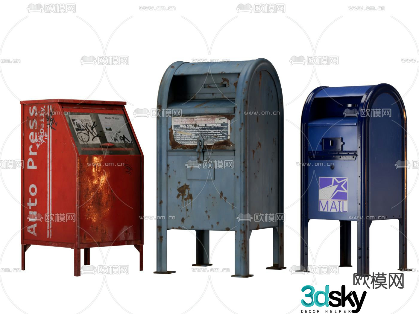 Outdoor trash can public trash can 3d model