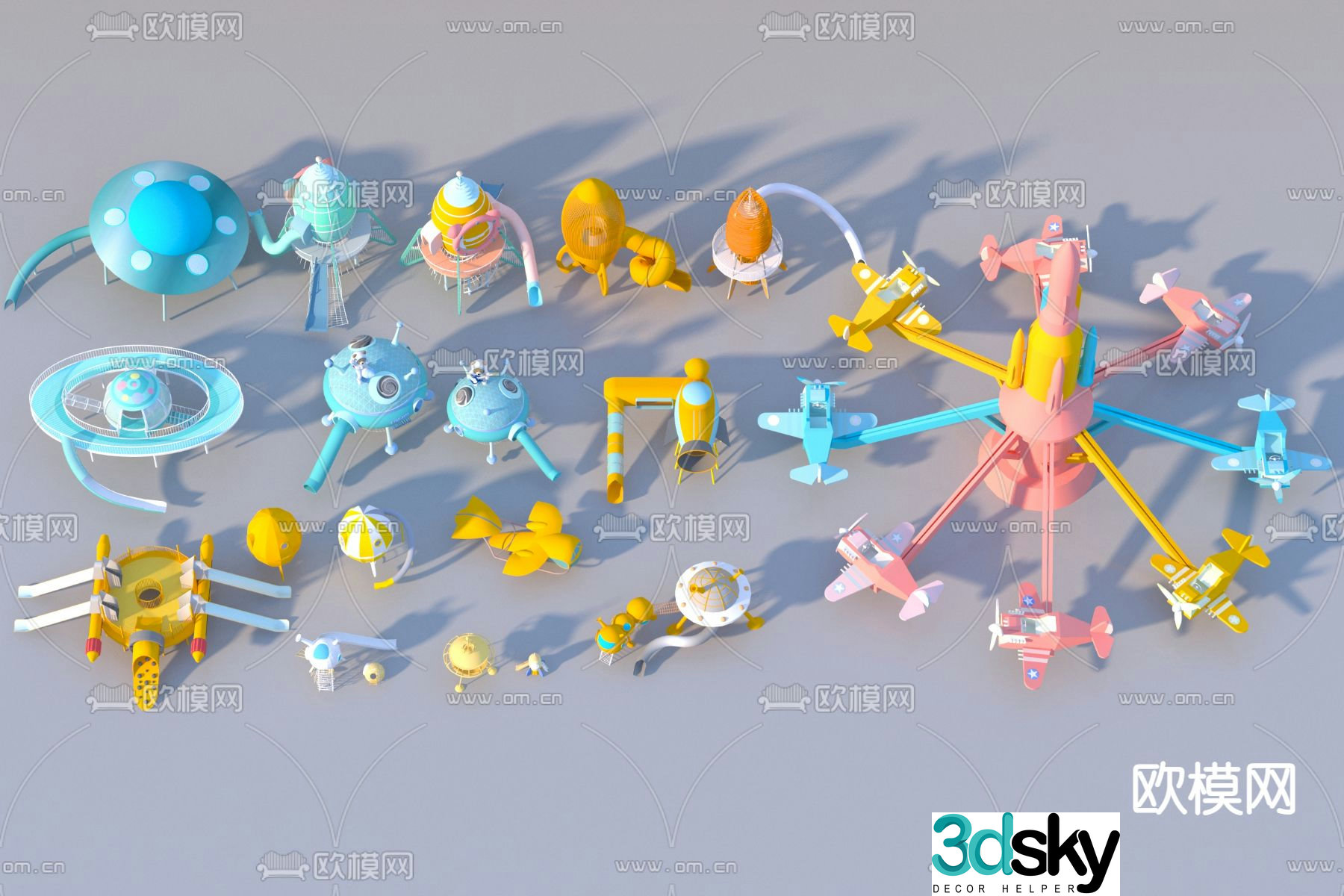Children's slide amusement equipment 3d model