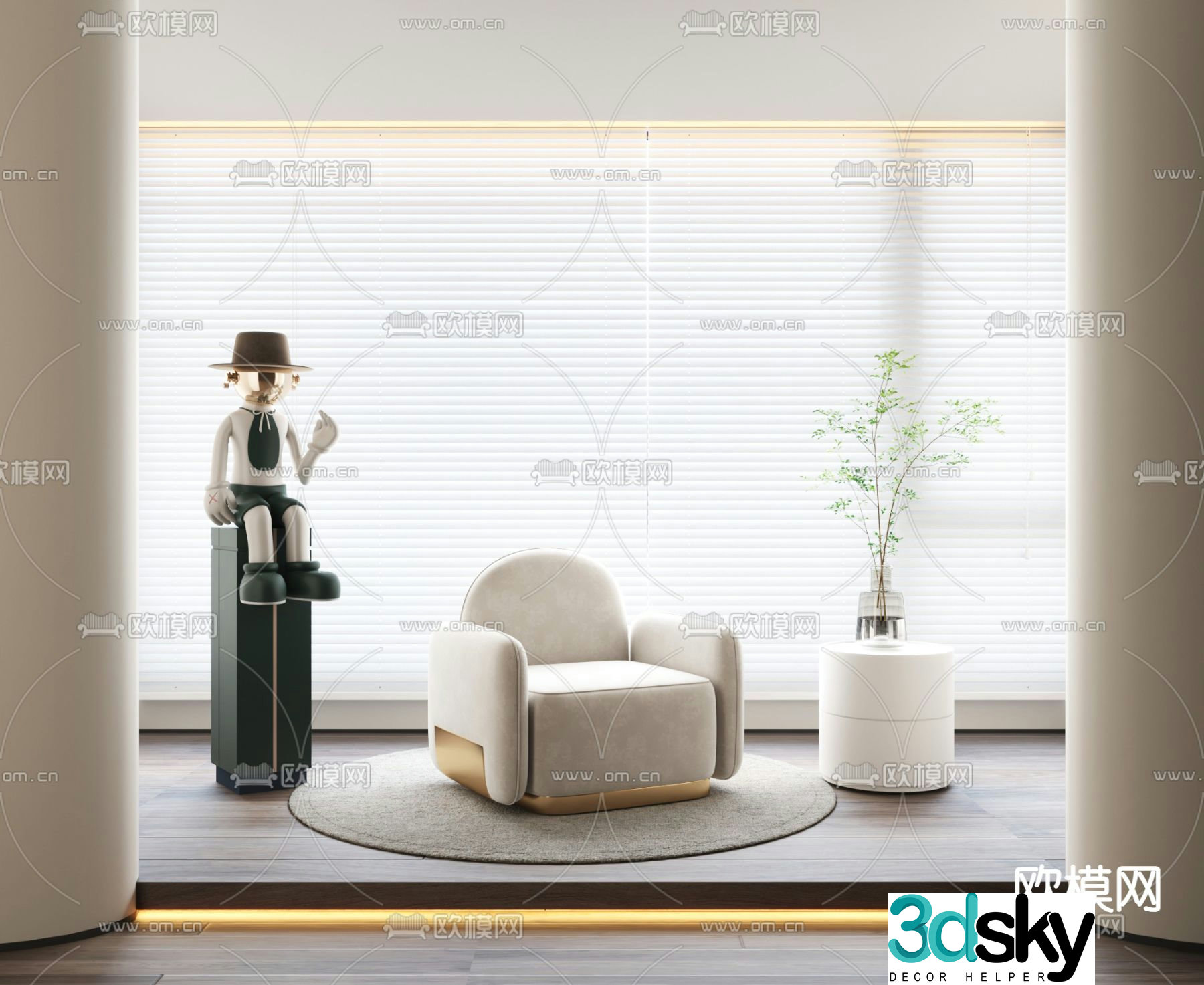 Single sofa leisure sofa 3d model