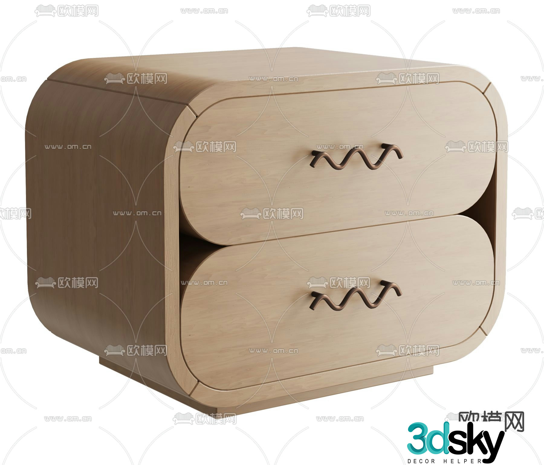 Poliform modern bedside table 3d model