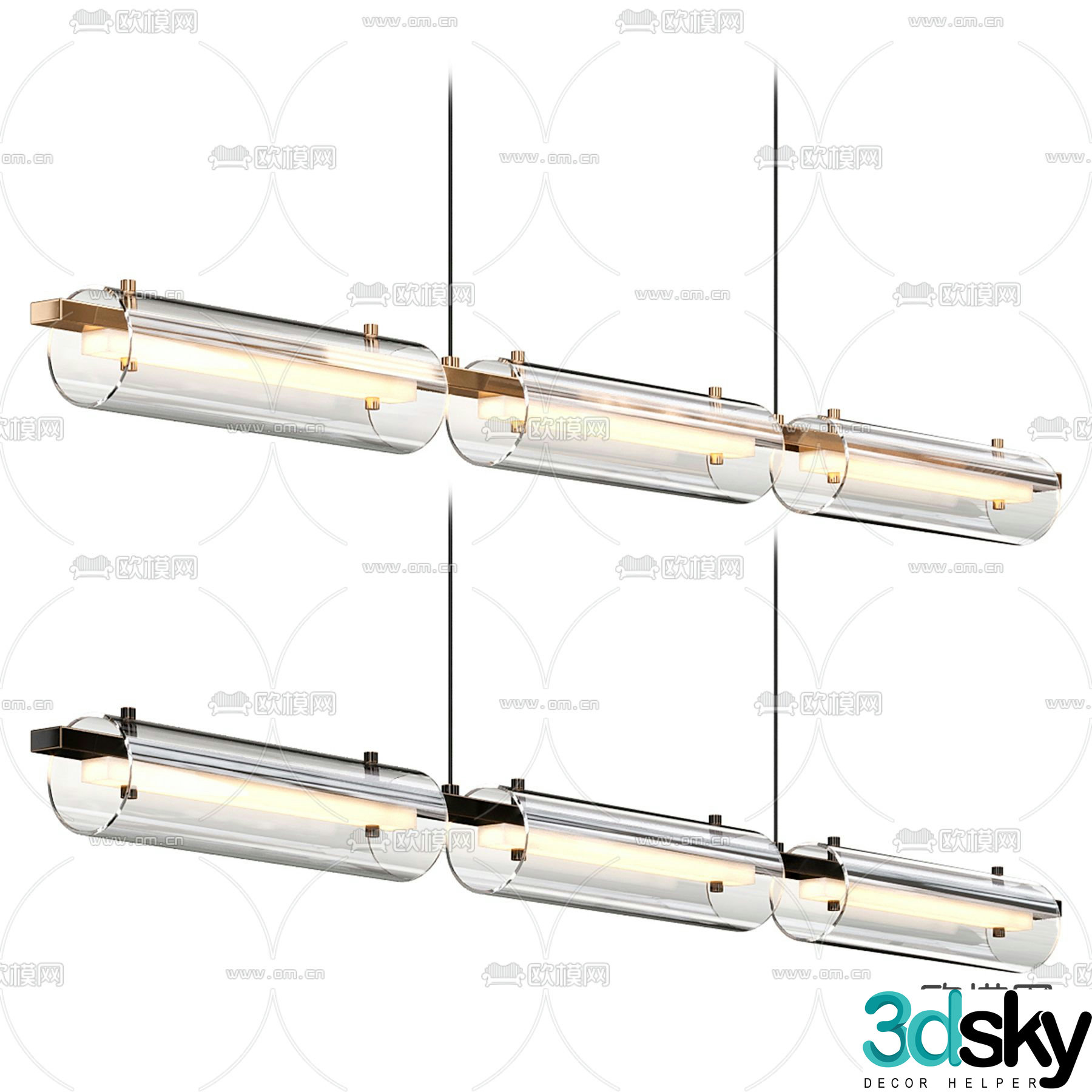 Modern Chandelier Glass Chandelier Metal Chandelier 3D Model