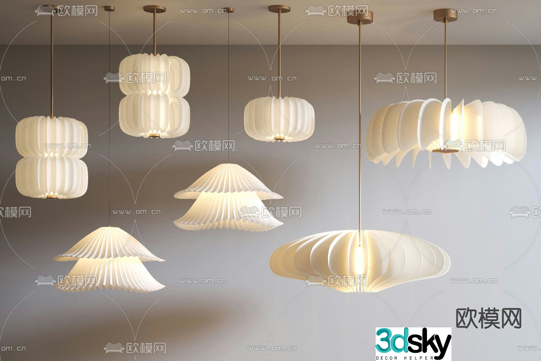 Wasabi Chandelier Lantern Chandelier 3D Model
