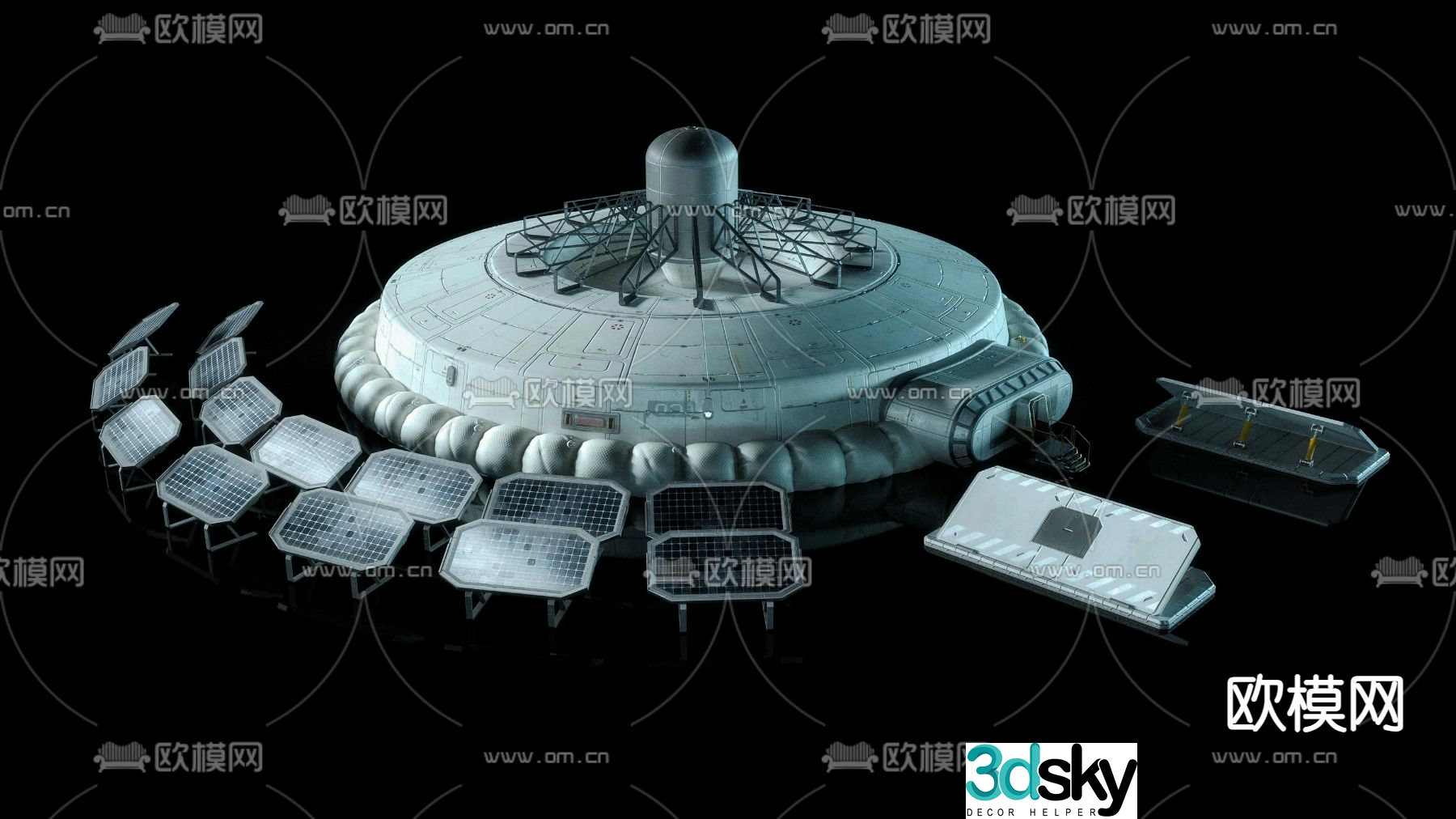 Sci-fi base space base 3d model