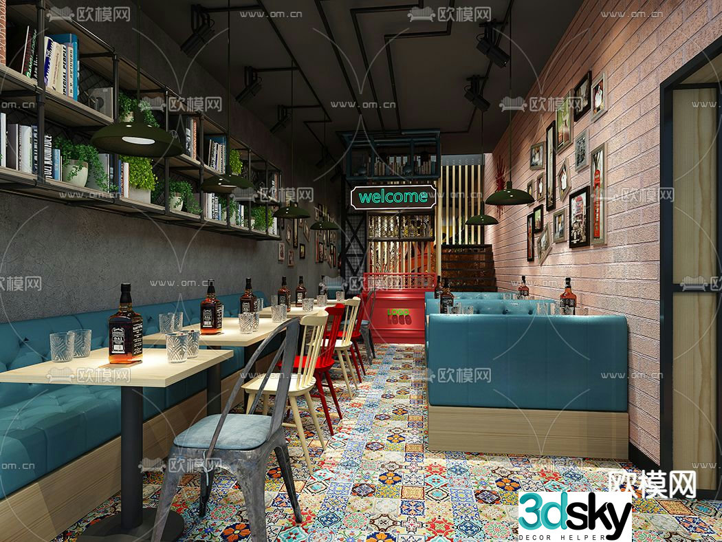 fast food restaurant fast food restaurant 3d model