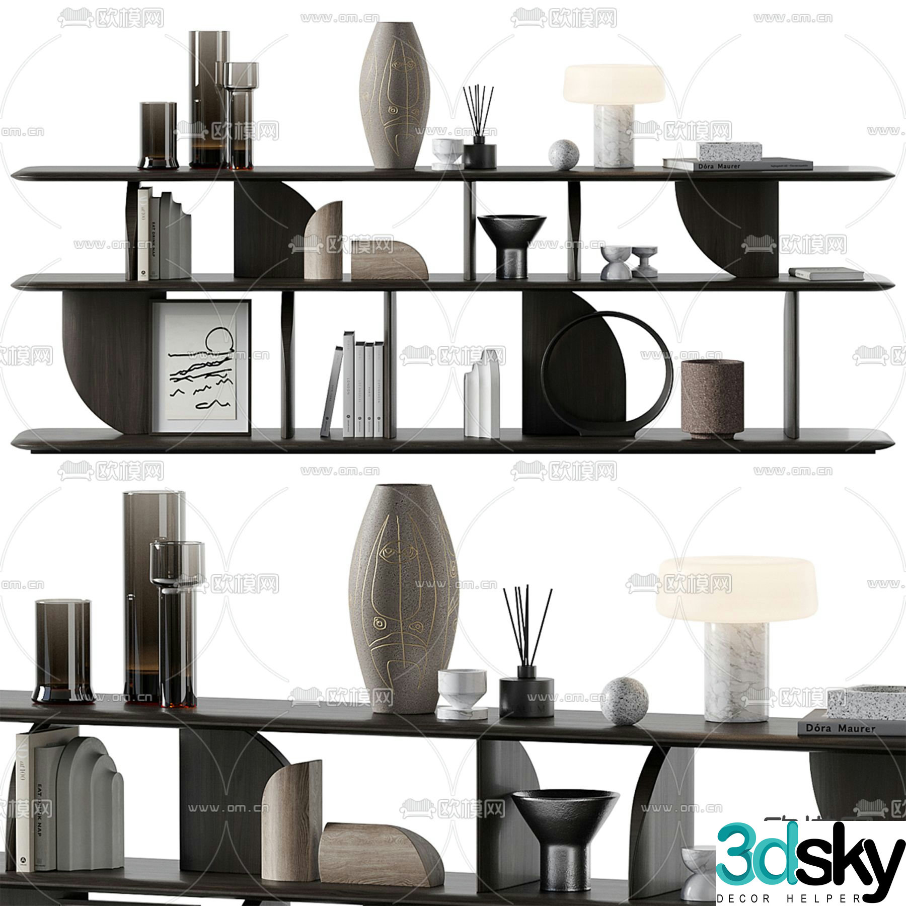 Modern decorative rack 3d model