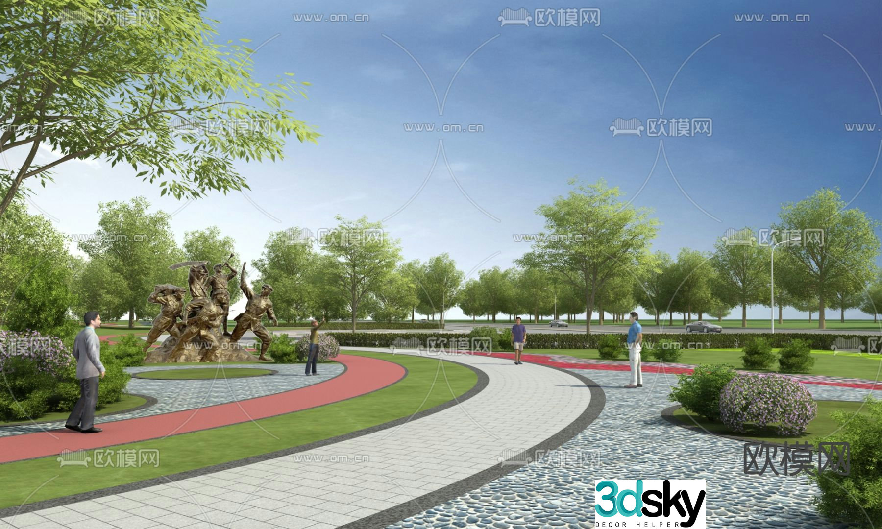 Park landscape 3d model