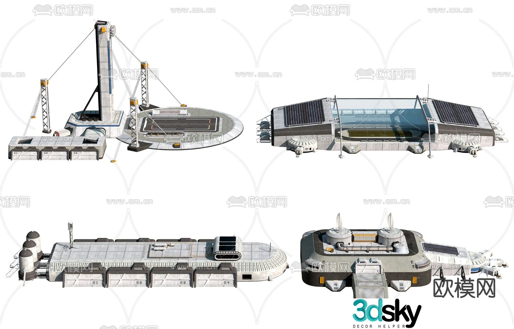 Sci-fi base space base 3d model