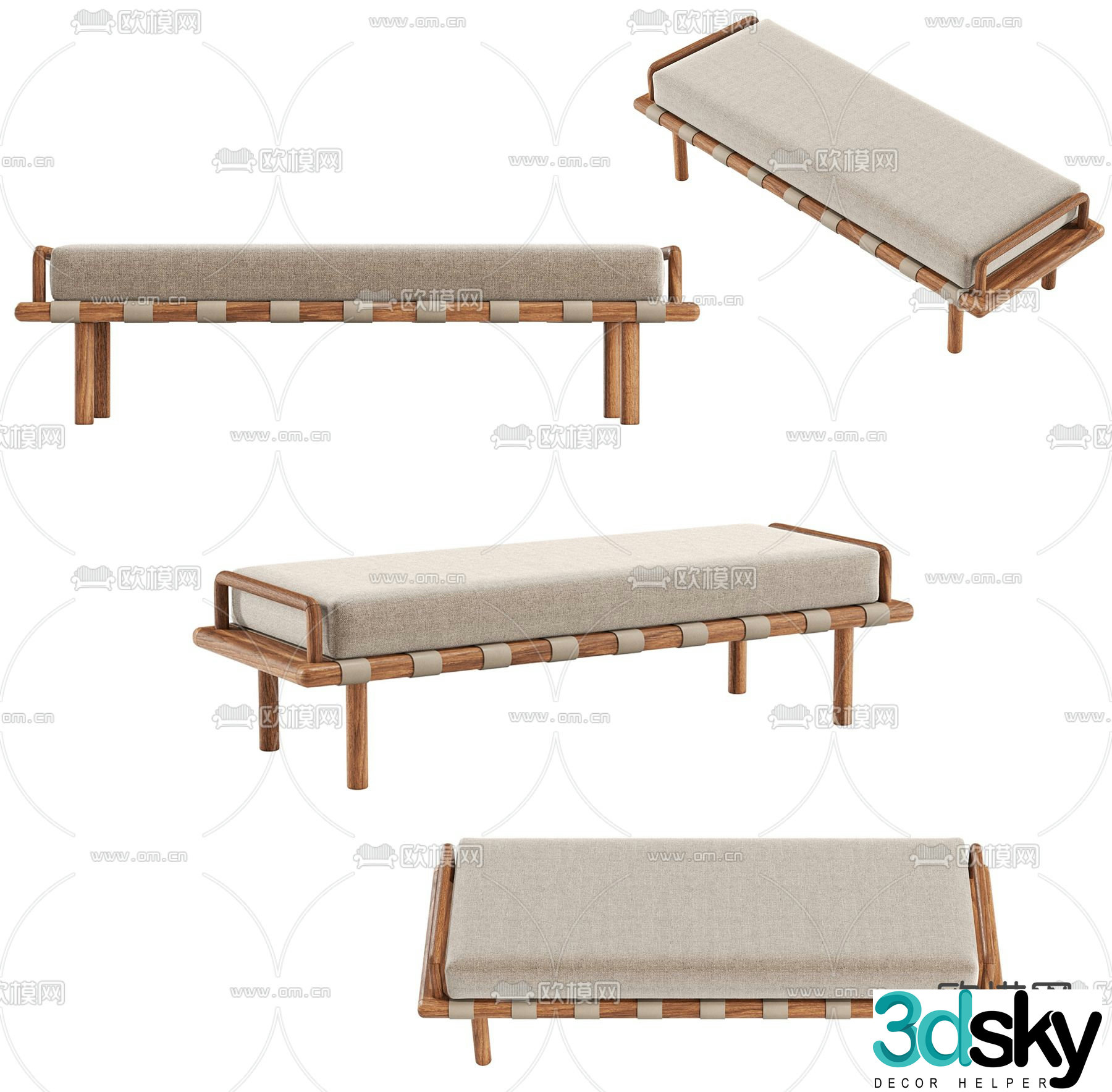 Wabi-sabi bench 3d model