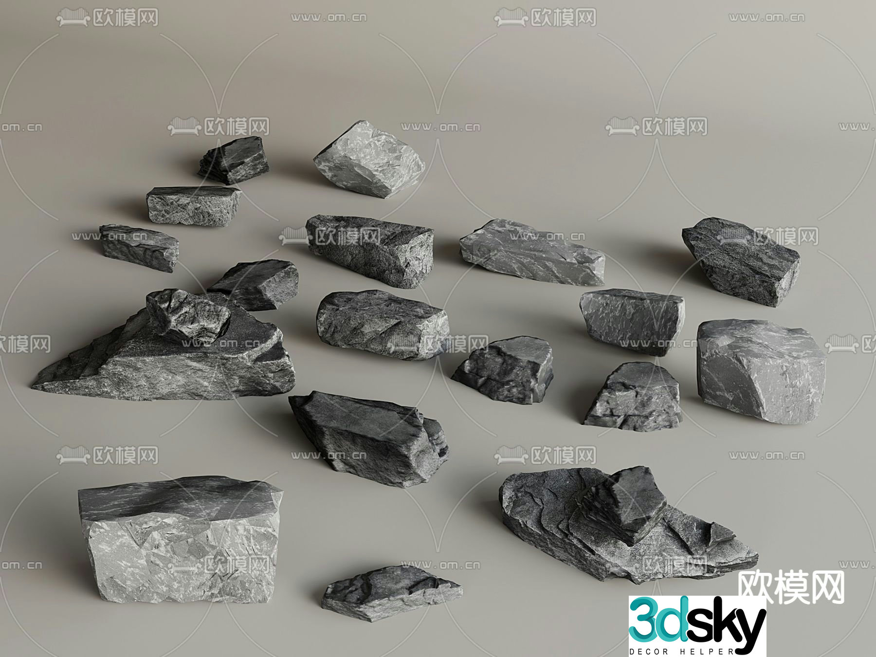 Landscape Stone Courtyard Stone Rock 3D Model