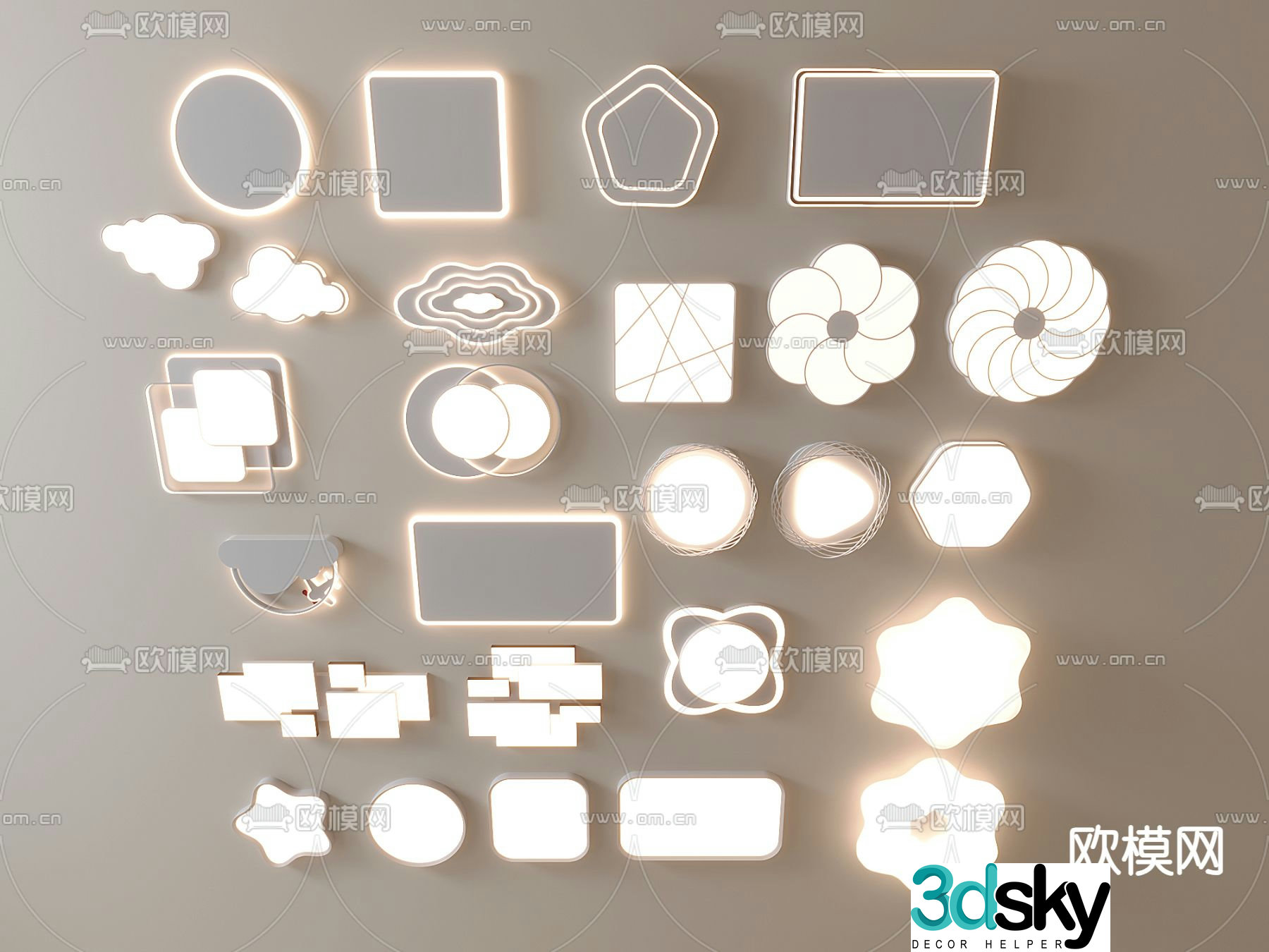 Cream style ceiling lamp living room lamp bedroom lamp 3d model