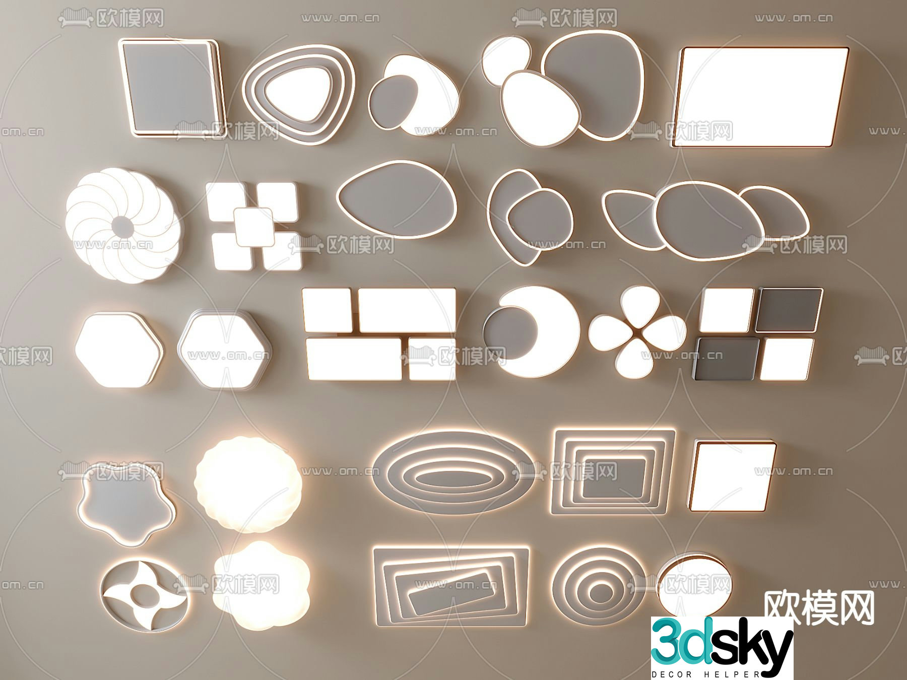 Minimalist ceiling lamp 3d model