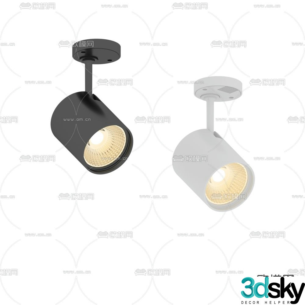 Simple spotlight downlight 3d model