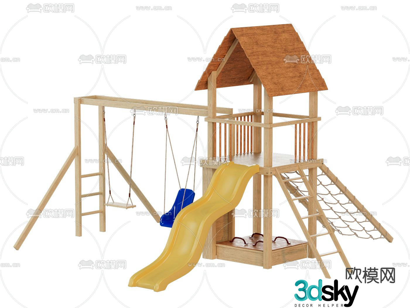 Amusement equipment slide swing 3d model