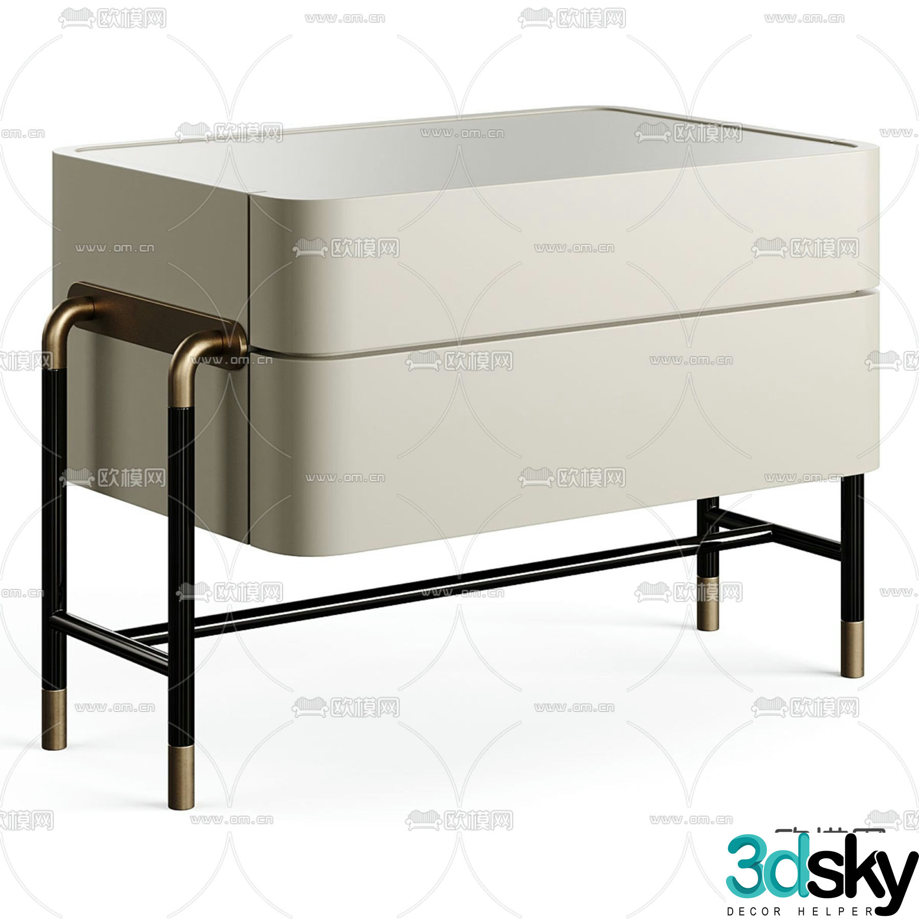 Modern bedside table 3d model