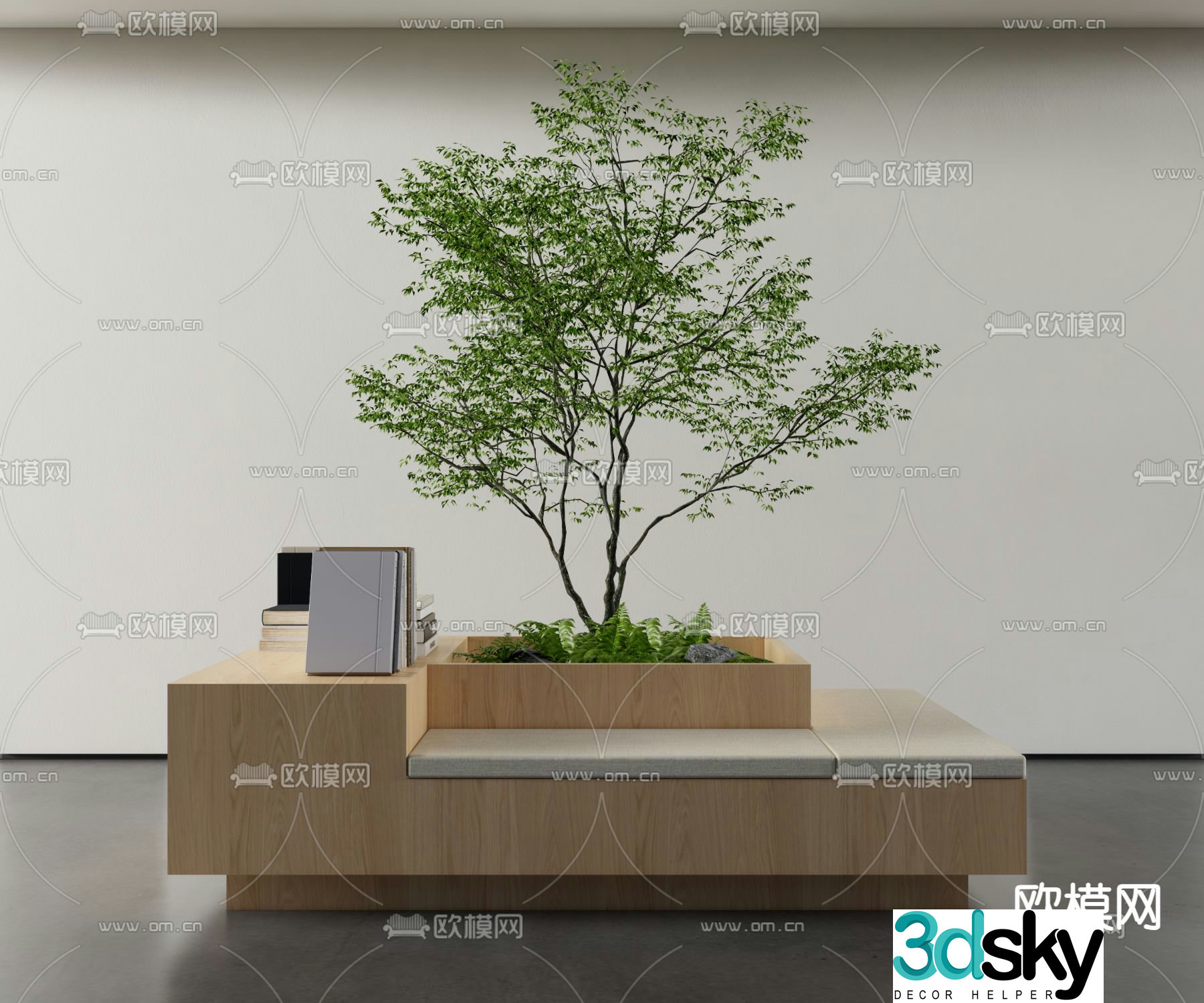 Card seat sofa tree pool sofa public sofa 3D model