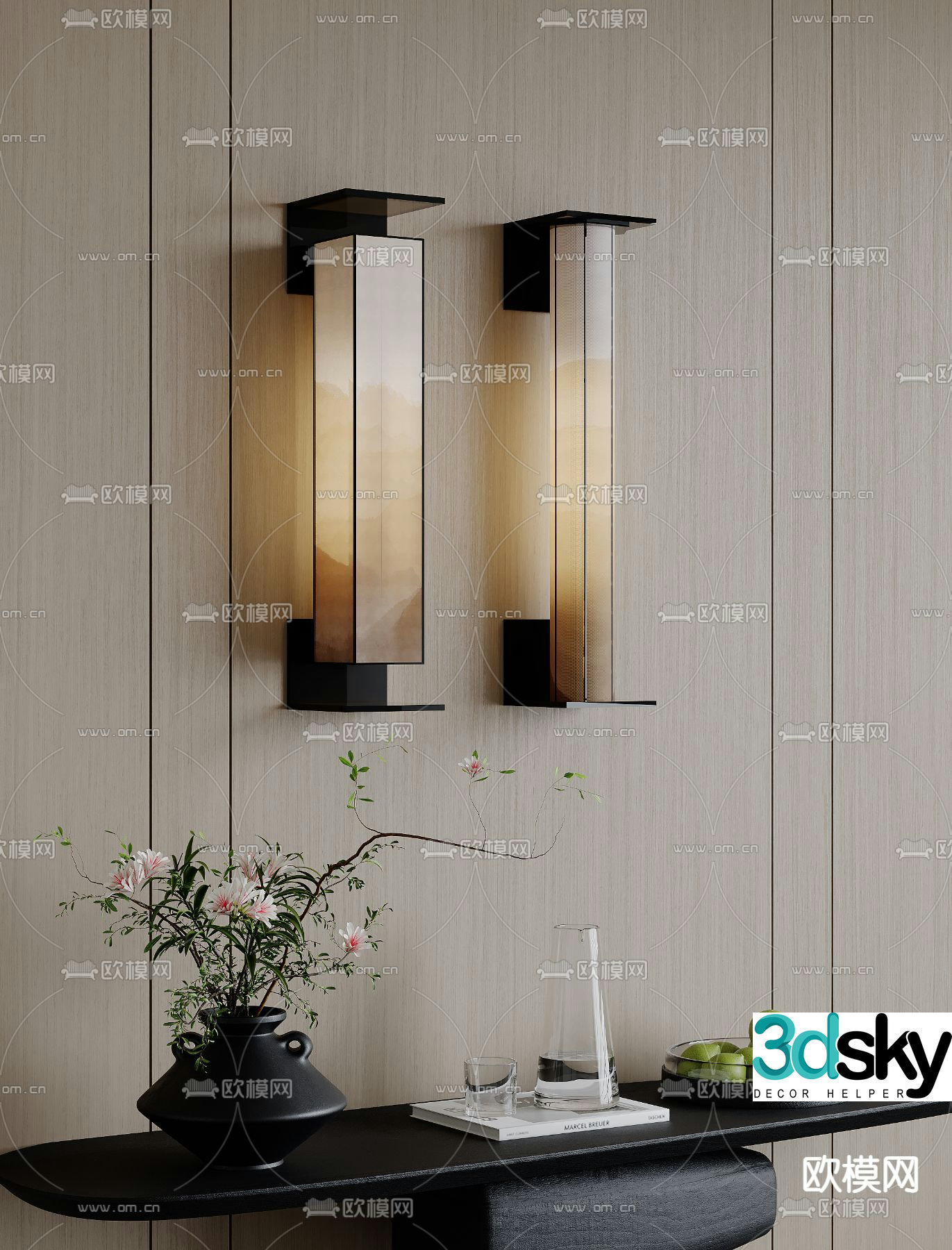 New Chinese style wall lamp 3d model