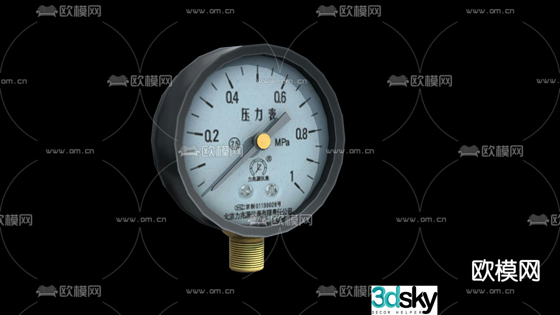 Pressure gauge pressure measuring instrument 3d model