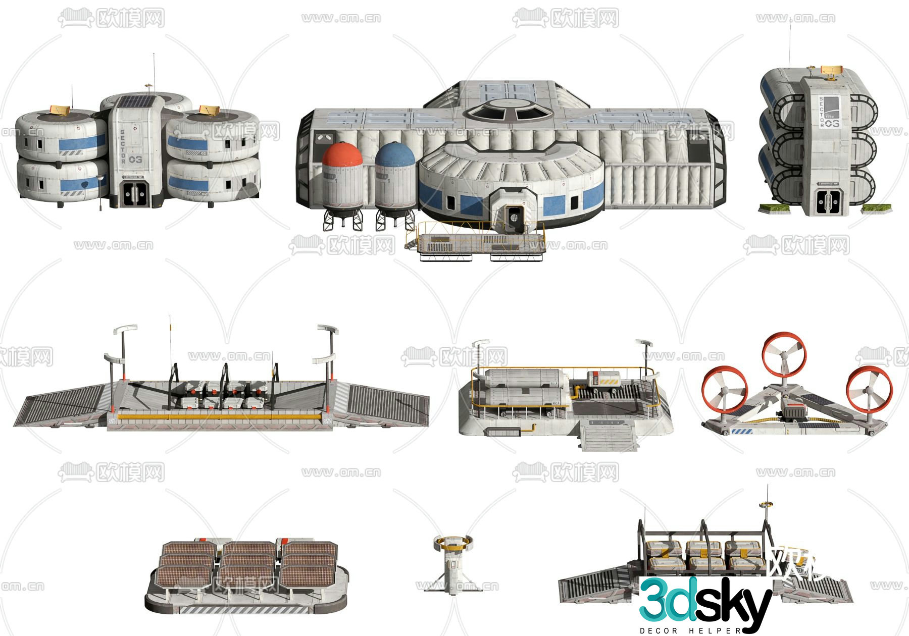 Sci-fi base space base 3d model