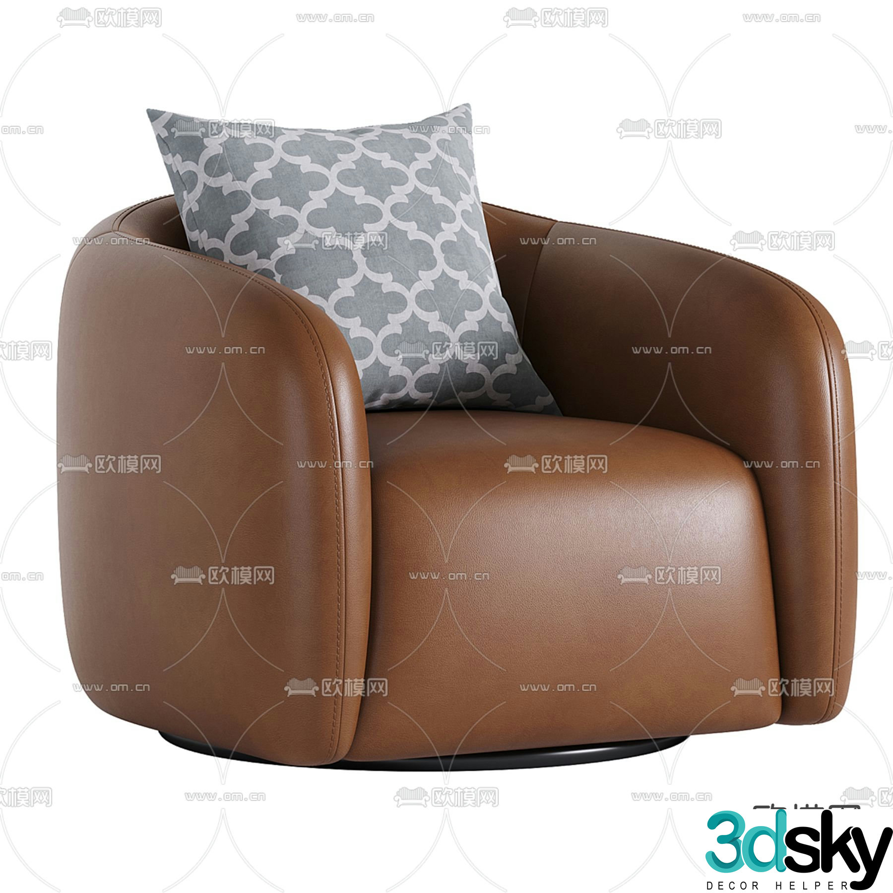 fresno leather sofa 3d model