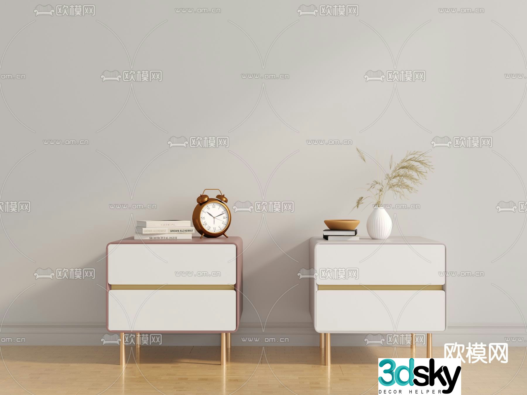 Simple bedside table 3d model