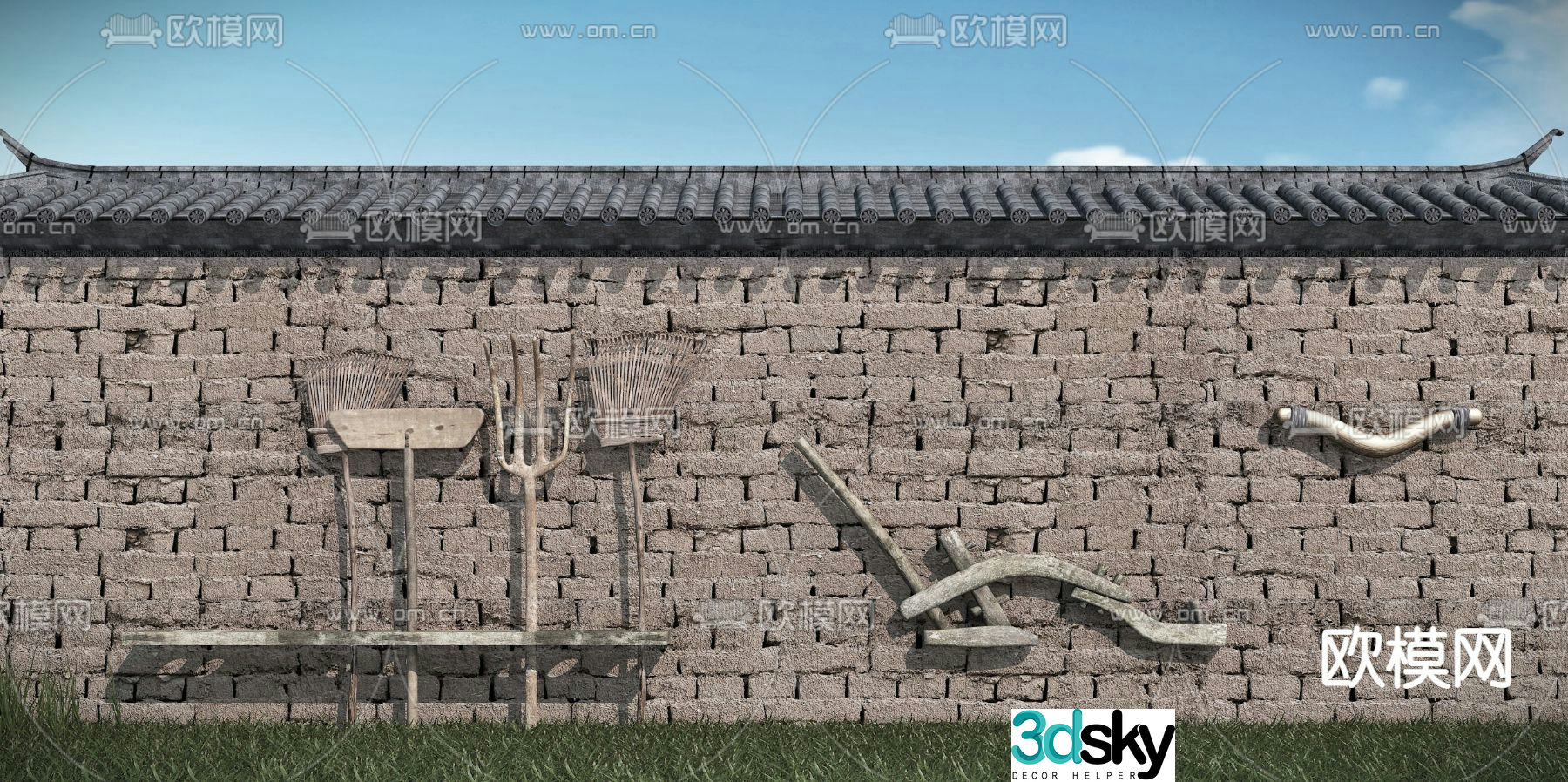 Chinese folklore sketch landscape sketch 3D model